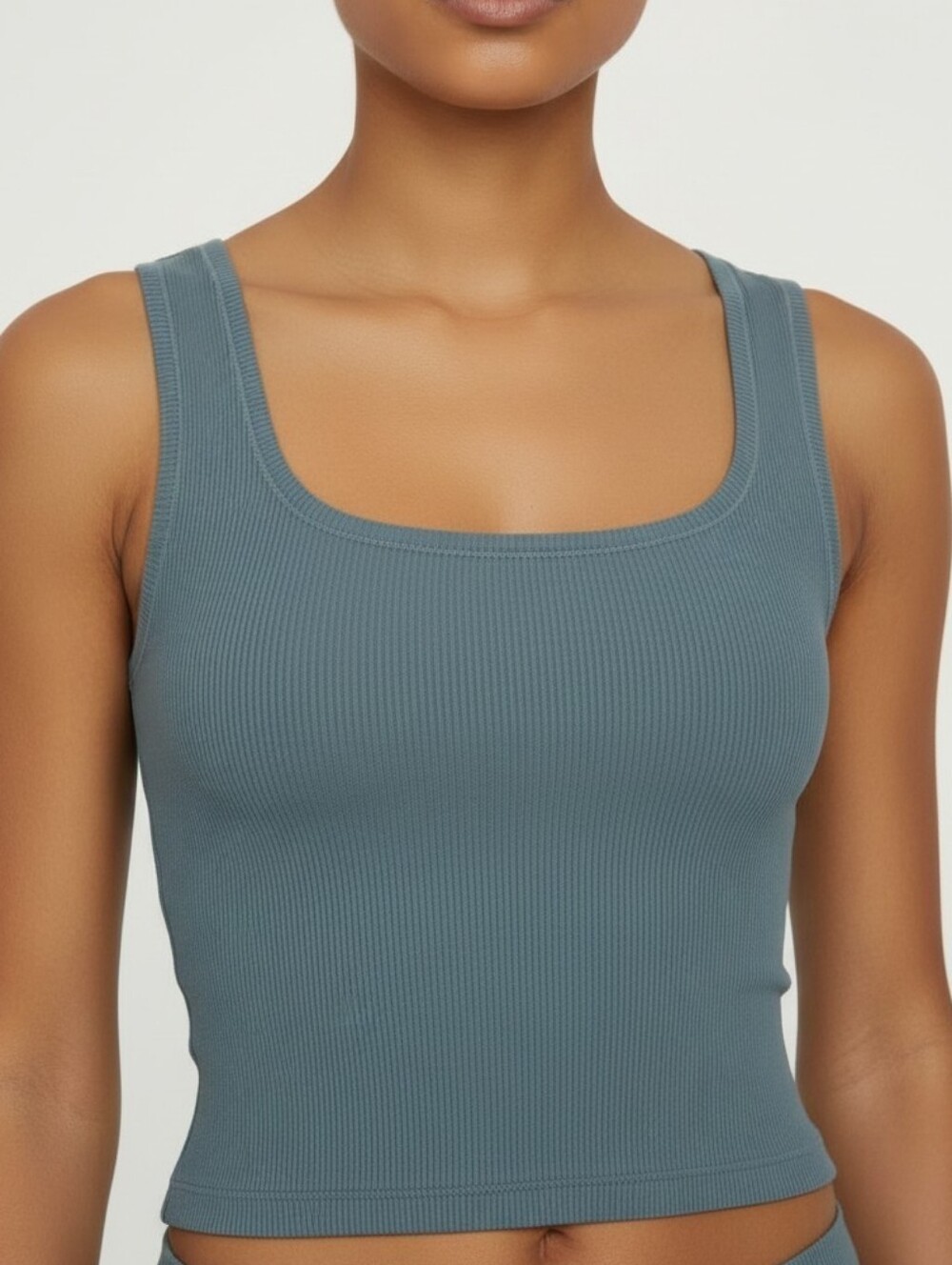 Skims Cotton Rib stretch Cotton tank top Shirt Kyanite 3X NWT